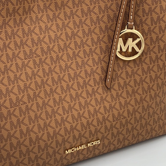 Michael Kors Joan Large Luggage Multi Signature Leather Slouchy Shoulder Handbag - Picture 7 of 14